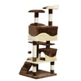 thumbnail image 1 of Brown & Beige 53" Multi-Level Cat Tree with Scratching Posts & 2 Condos - Large Kitten Activity Center for Living Room & Playroom, 1 of 7