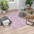 thumbnail image 1 of Botanic Turkish Area Rug, Floral Pattern Spring Season Blossoms Branches Leaf Beauty Field Design, Soft Carpet for Living Room Decor with Distressed Look, 6.6' X 9.6', Pale Fuchsia, by Ambesonne, 1 of 4