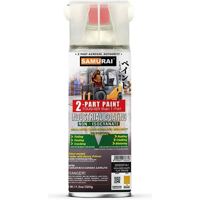 Samurai 2-Part Non-Isocyanate (NISO) Spray Paint for Industrial - 11.3 Ounce UV Resistant and Rust Resistant NISO (Non-Isocyanate) Spray (SPARKLING GOLD, Pack of 1 Can)