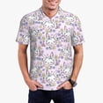thumbnail image 2 of Cauagu Purple Rabbit Print Men's Polo Shirts, Short-Sleeve Polo Shirts for Men Performance Golf Shirt Athletic Casual Collared T-Shirt-Small, 2 of 8
