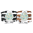 thumbnail image 1 of Pulsera de cuerdas de cuero Unbranded Peces animales hojas flor azul, 1 of 3