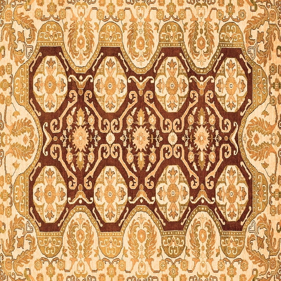 Ahgly Company Indoor Square Oriental Orange Traditional Area Rugs, 6' Square