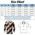 thumbnail image 3 of Aayomet Long Sleeve Polo Shirts for Men Plaid Collar T Shirt Turn Down Collar Long Sleeve Tops T Shirt (Brown, XL), 3 of 3