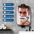 thumbnail image 5 of TOUCHBeauty 3X Shower Mirrors for Shaving with Razor Holder, Heldhand & 360 Degree Swivel, Larger Size 11" Blue Bathroom Accessories for Men TB-2071B(Black), 5 of 6