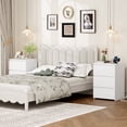 thumbnail image 2 of Homfa 3 Drawers Nightstand Set of 2 with Charging Station, White End Side Table for Living Room, Wooden Storage Table for Bedroom, White, 2 of 8