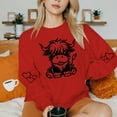 thumbnail image 6 of successthop Sweatshirts for Women Western Cow Crewneck Long Sleeve Sweater Pullover Tops Casual Print Stylish Outwear, 6 of 6