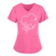 thumbnail image 3 of Mujeres Cuello V Enfermera Exfoliantes Uniformes Médicos Manga Corta Flor Impreso Bolsillo Tops Enfermería Camisas De Trabajo Ropa Femeninapangjing, 3 of 4