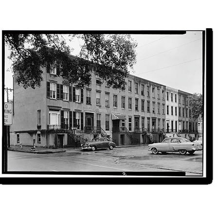 Historic Print, Row Houses, 101-129 Gordon Street, Savannah, Chatham County, GA, 18" x 24"