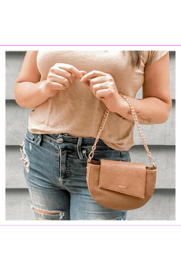 Neil Pine Cone Belt Handbag Brown Brushed Gold