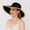 Black, variant on Wide Brim Straw Floppy Hat with Frayed Edges Lightweight Sun Protection for Beach Vacation Outdoor Travel Style - Black