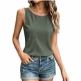 thumbnail image 7 of Josdec Women's Fashion Eyelet Embroidery Sleeveless Tank Top Round Neck Twist Open Back Knot Casual Solid for Summer Beach Vacation Camisole, 7 of 7