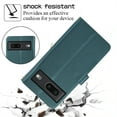 thumbnail image 4 of ELEHOLD Leather Wallet Case for Google Pixel 6 Pro with Zipper Card Wallet Pocket Magnetic Buckle Stand Function Detachable Crossbody Metal Chain Strap Lanyard Shockproof Case,darkgreen, 4 of 8