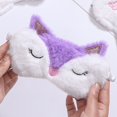 thumbnail image 2 of Paquete de 2 lindas máscaras para dormir de animales para niñas, lindos dibujos animados de zorro, alpaca, felpa suave, antifaz para dormir, cubierta para los ojos para mujeres y niñas, viaj, 2 of 4
