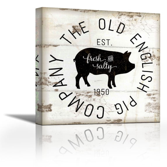 The Old Pig Company - Contemporary Fine Art Giclee on Canvas Gallery Wrap - wall décor - Art painting - 18 x 18 Inch - Ready to Hang