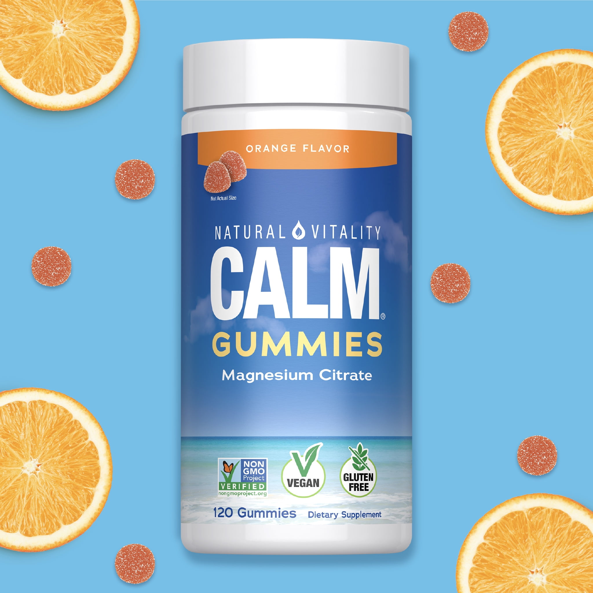Natural Vitality Calm Magnesium Citrate Gummies 120 ct Raspberry