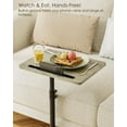 thumbnail image 2 of Sofa Arm Tray Table - 360° Swivel Height Adjustable End Table, Small Snack Side Table for Couch, C Shaped Table for Bed, Chair or TV Tray Table(Greige), 2 of 18