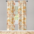 thumbnail image 3 of Ambesonne Floral Vintage Curtains, Anemone Flowery Art, Pair of 28"x63", Ginger Paprika Beige, 3 of 5