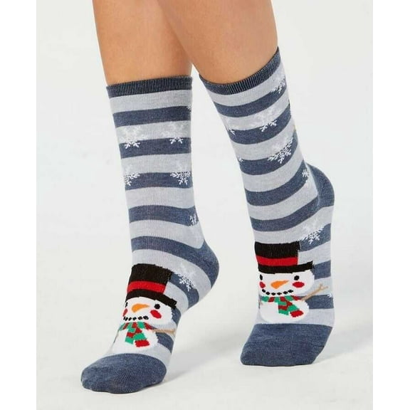 Charter Club Women's Snowman Crew Socks Holiday 1 Pair Size 9-11 MSRP $8