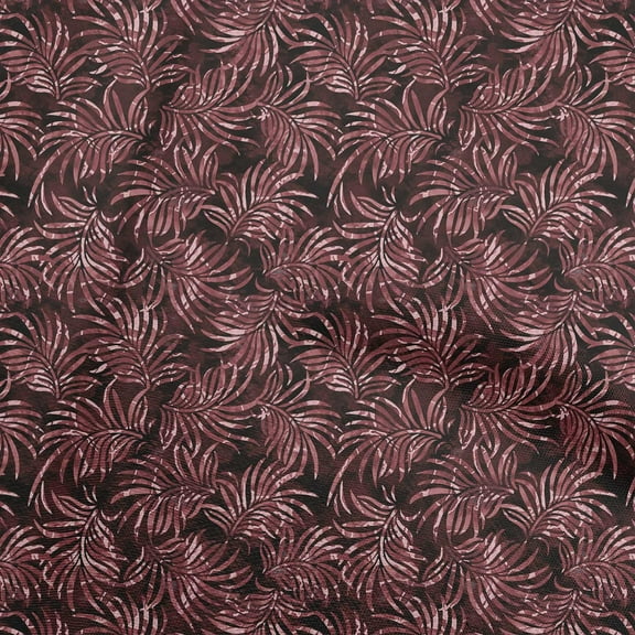 oneOone Silk Tabby Maroon Fabric Leaves Quilting Supplies Print Sewing Fabric By The Yard 42 Inch Wide