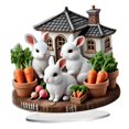 thumbnail image 2 of Huevos de Pascua Decoración de conejo Adorno de conejito Placa de escritorio acrílica decorativa 2D para Estilo C, 2 of 9