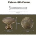 thumbnail image 3 of 12-pack vintage chic antique brass knobs for kitchen cabinet doors round 30mm, 3 of 5