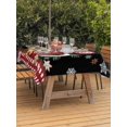 thumbnail image 2 of Outdoor Tablecloth with Umbrella Hole and Zipper, Black Christmas Rectangle Table Cloth 60x120 Inch Waterproof Tablecloth, Ice Cream Snowflakes Pine Needles Check Picnic Table Cover for Patio Camping, 2 of 7