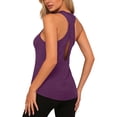 thumbnail image 3 of Gunia Women Tank Tops Yoga Top With Backless Design Breathable Ice Silk Workout Athletic Tank For Fitness And Sports Womens T Shirt Purple L, 3 of 7