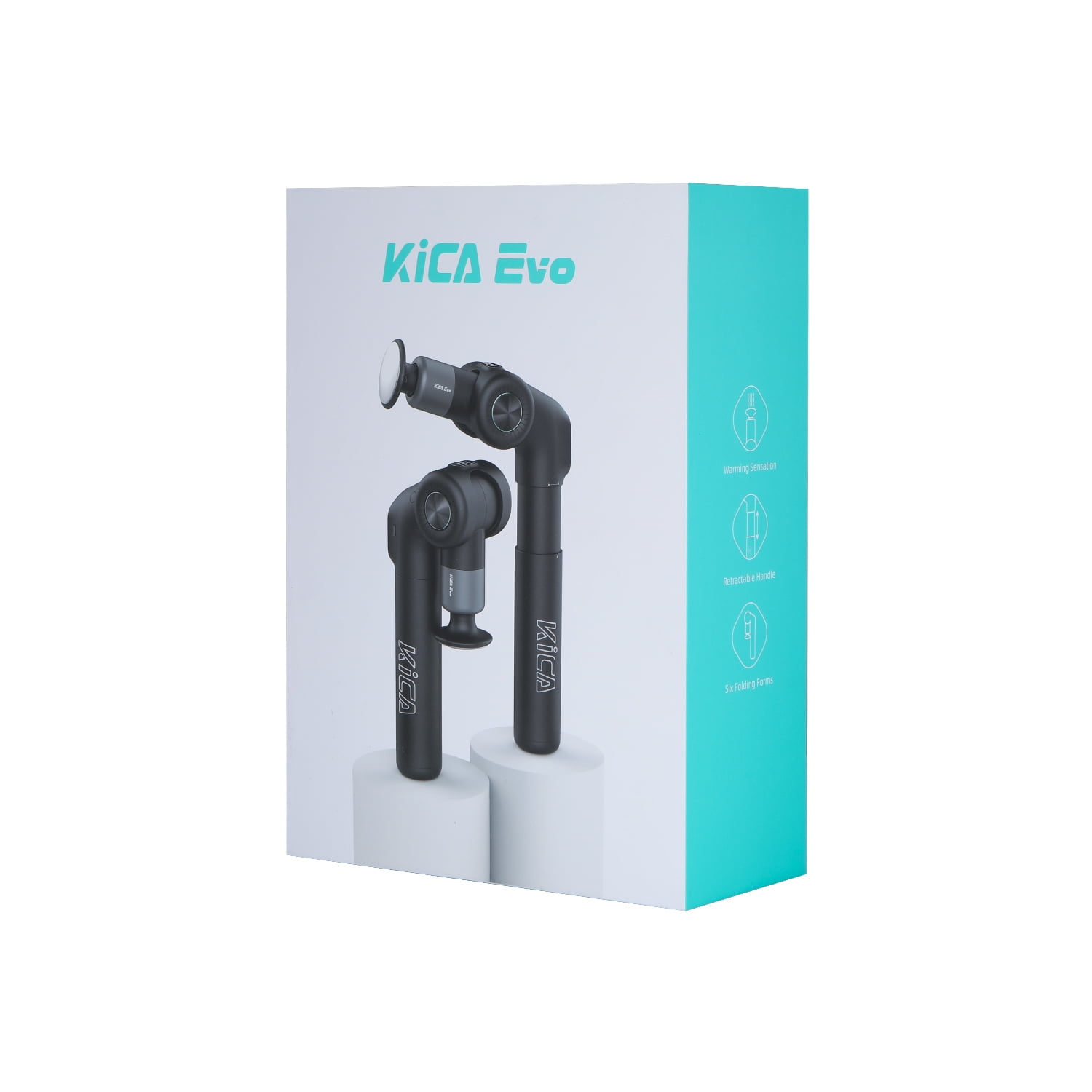 KiCA EVO Electric Deep Tissue Percussion Massager Massage Gun with 12 MM Amplitude 3200RPM for Muscle Sore Therapy, Back, Full-body Muscle, Foldable and Extendable,Heated head