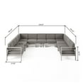thumbnail image 3 of Noble House Cape Coral 11 Seater Aluminum U-Shaped Sofa Sectional Silver/Khaki, 3 of 9