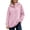 Pink, variant on Women Snap Button Quarter Zip Hoodie Sevevn Stand Collar Drop Shoulder Long Sleeve Loose Fit Oversized Solid Casual Pullover Sweatshirt