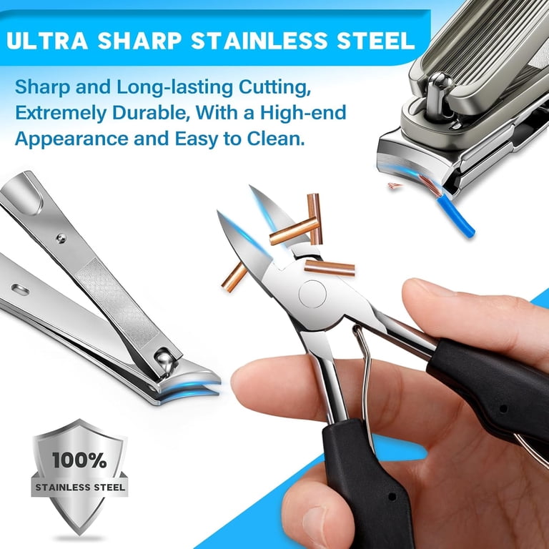 NIUTA 8-in-1 Nail Clippers for Men, Heavy-Duty Set photo 2