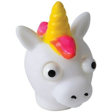 Popping Eye Unicorns Stress Squisher 2.5" Plastic Squeeze Toy, 12 CT, White