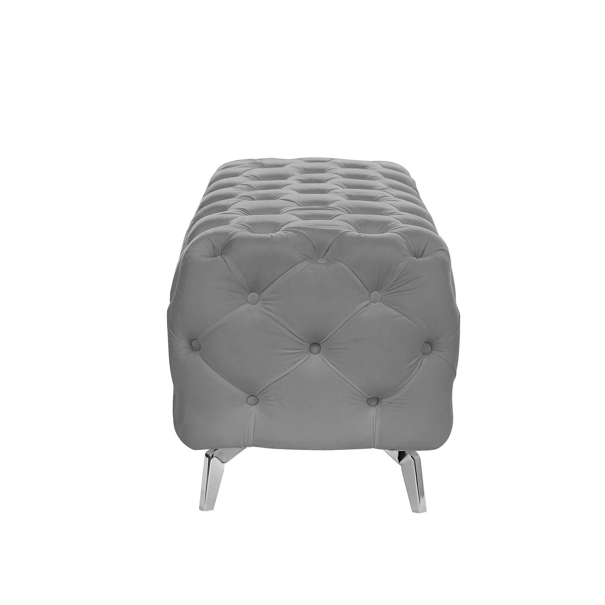 Kepooman 51 Inches Modern Velvet Bedroom Bench, Button-Tufted Upholstered Ottoman End of Bed Bench for Entryway Living Room Bedroom, Light Gray Kepooman 51 Inches Modern Velvet Bedroom Bench, Button-Tufted Upholstered Ottoman End of Bed Bench for Entryway Living Room Bedroom, Light Gray