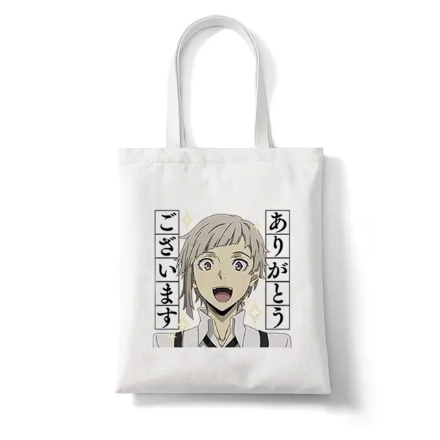 Bolso de mano de lona para mujer, bolsa de mano de Anime japonés, Bungou, Stray Dogs, Chuuya, Nakahara, Osamu, Dazai, bolso de hombro informal para compras