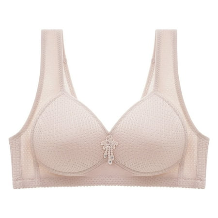Sopiago Wireless Bralettes for Women Smooth Comfort Full-Coverage T-Shirt Bra Grey 44