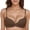 Coffee, variant on Women's T Shirt Bra With Push Up Padded Bralette Bra Without Underwire Seamless Comfortable Soft Cup Bra Brown 70AB