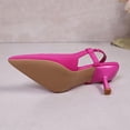 thumbnail image 7 of Miluxas Kitten Heels for Women Pointed Closed Toe Heels Low Pumps Shoes for Party Work office Hot Pink 5.5(36), 7 of 7