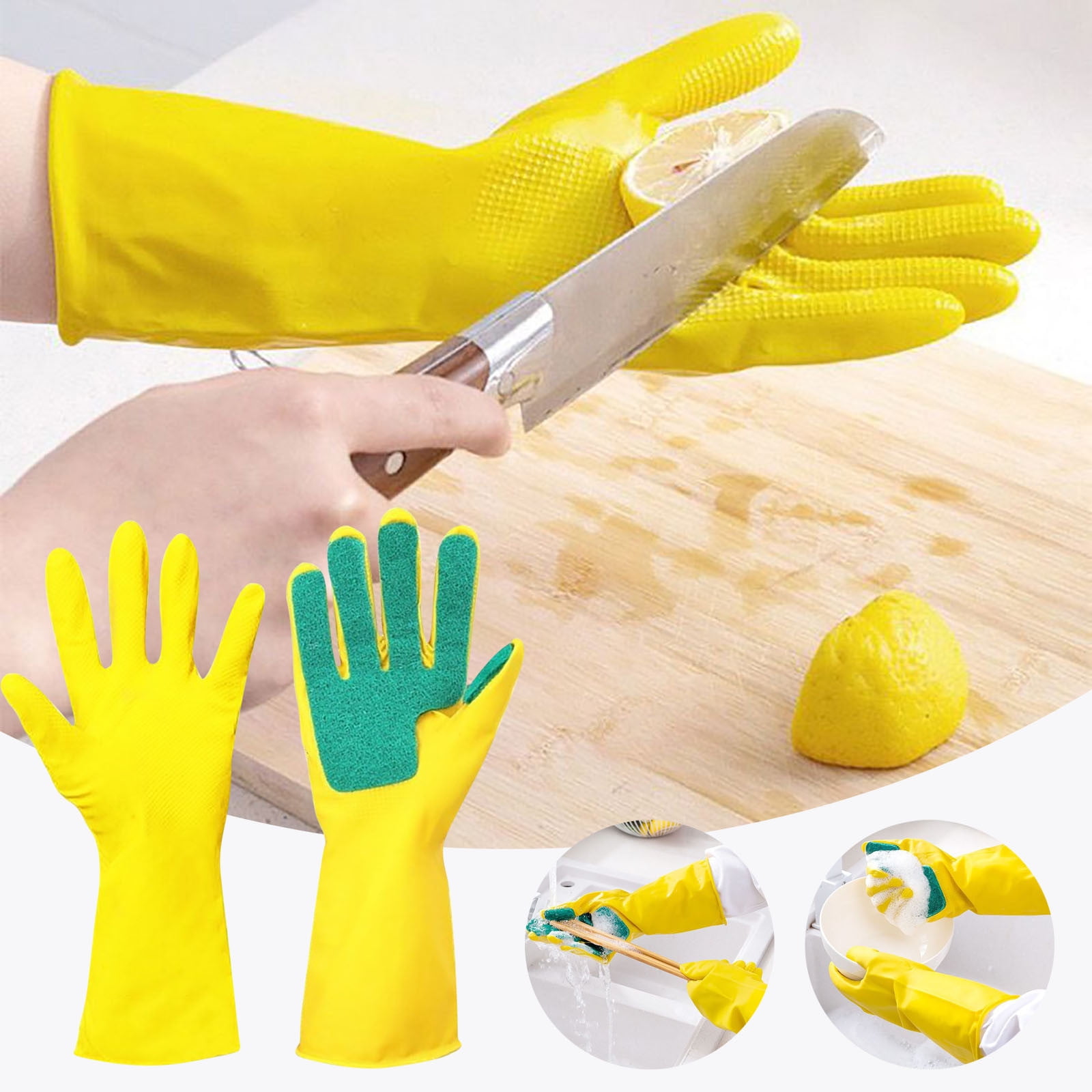 Right Hand Scouring Gloves Dishwashing Cleaning Cloth Kitchen
