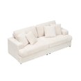 thumbnail image 6 of JERFIT Modern 3-Seater Corduroy Sofa with 4 Pillows, Plush Comfort Couch for Living Room, Apartment, White, 6 of 8