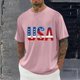 thumbnail image 1 of Tops para hombre, blusas y camisas de cuello redondo y manga corta para hombre, blusas casuales de moda con cuello redondo y estampado para hombre, blusas de poliéster para hombre., 1 of 5