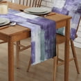 thumbnail image 2 of Table Runner Dresser Scarves 72 Inch Long, Geometric Purple Plaid Paint Linen Dining Table Runners Modern Abstract Art Tabletop Scarf for Wedding Holiday Party Kitchen, 2 of 7