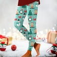 thumbnail image 2 of Gyexs Womens Christmas Leggings Cartoon Reindeer Prints Soft Stretchy Pants Running Workout Leggings Athletic Yoga Pants, Light Green, Size M, 2 of 5