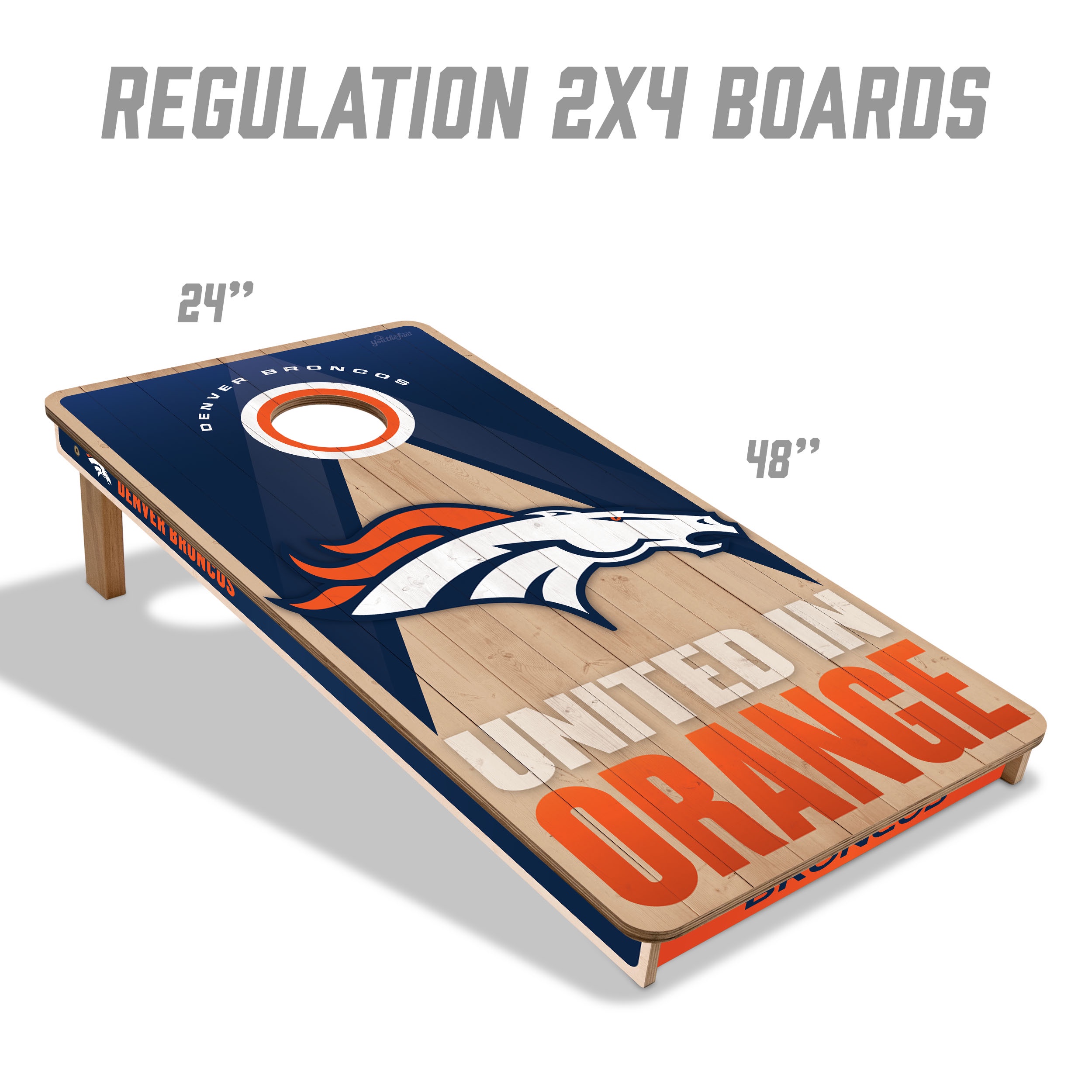 YouTheFan NFL Denver Broncos 2x4 Slogan Series Cornhole