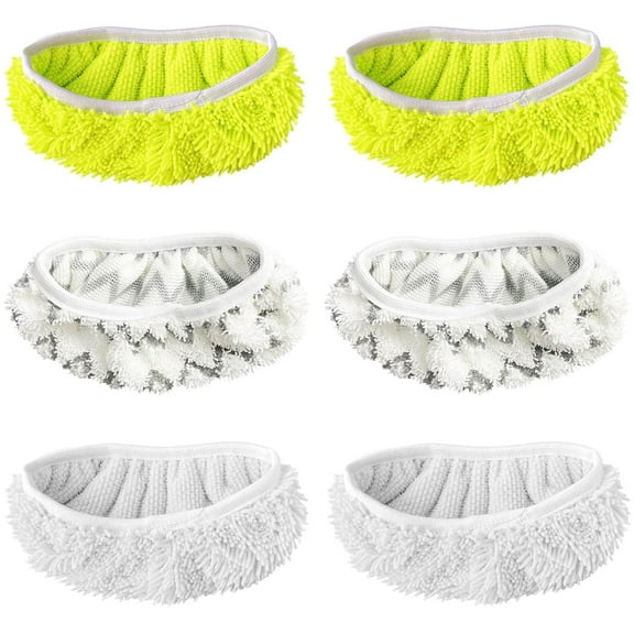 6-Pack Reusable Mop Pads - Machine Washable Microfiber Wet and Dry Pads Compatible with Sweeper, Power Mop, and Mop Refill, Durable Floor Cleaning Cloths for Hardwood and Tile