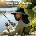 thumbnail image 4 of Wide Brim Solar Fan Hat Clearance,Fishing Hat with 2 Solar Fan Built in, 3 Speed Solar Powered Fan Hat,Outdoor Sun Hats for Men Women Hat,Usb & Solar Powerd Two Modes of Energy Supply, 4 of 8
