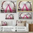 thumbnail image 4 of Designart "Merry Go Round Magic Pink Ferris Wheel Whimsy II" Architecture Floater Framed Canvas Wall Art, 4 of 7