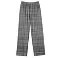 thumbnail image 5 of 2 Piece Pajamas for Women Long Sleeve Striped Checkered Long Sleeved Lapel Set Casual Top Pants Pajama Set, 5 of 5