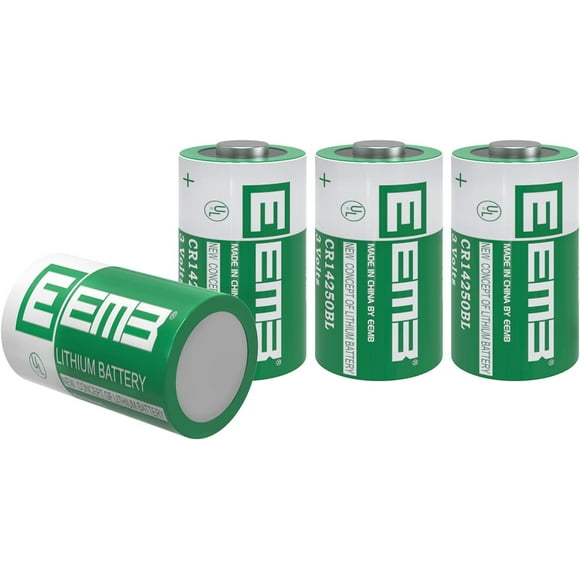 EEMB CR 1/2 AA Series Lithium 3 V 900 mAh Cylindrical Battery CR14250BL 14250SE Non-Rechargeable for Scuba Diving Electronics Specialized Laboratory Equipment UL Certified (4 PCS)