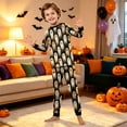 thumbnail image 5 of Halloween Pajamas, Halloween Matching Family Pajamas Beige Ghost Print Long Sleeve 2Pcs Pj Set Soft Sleepwear Nightwear Loungewear Holiday Party Costume Fun Festive Stylish Spooky Season for Family, 5 of 7