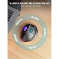 thumbnail image 2 of Ergonomic Wireless Trackball Mouse, Adjustable Angle, Thumb Control, Quiet Click, Rechargeable, Multi-Device Bluetooth & USB, for Windows Mac-Purple Ball, 2 of 8